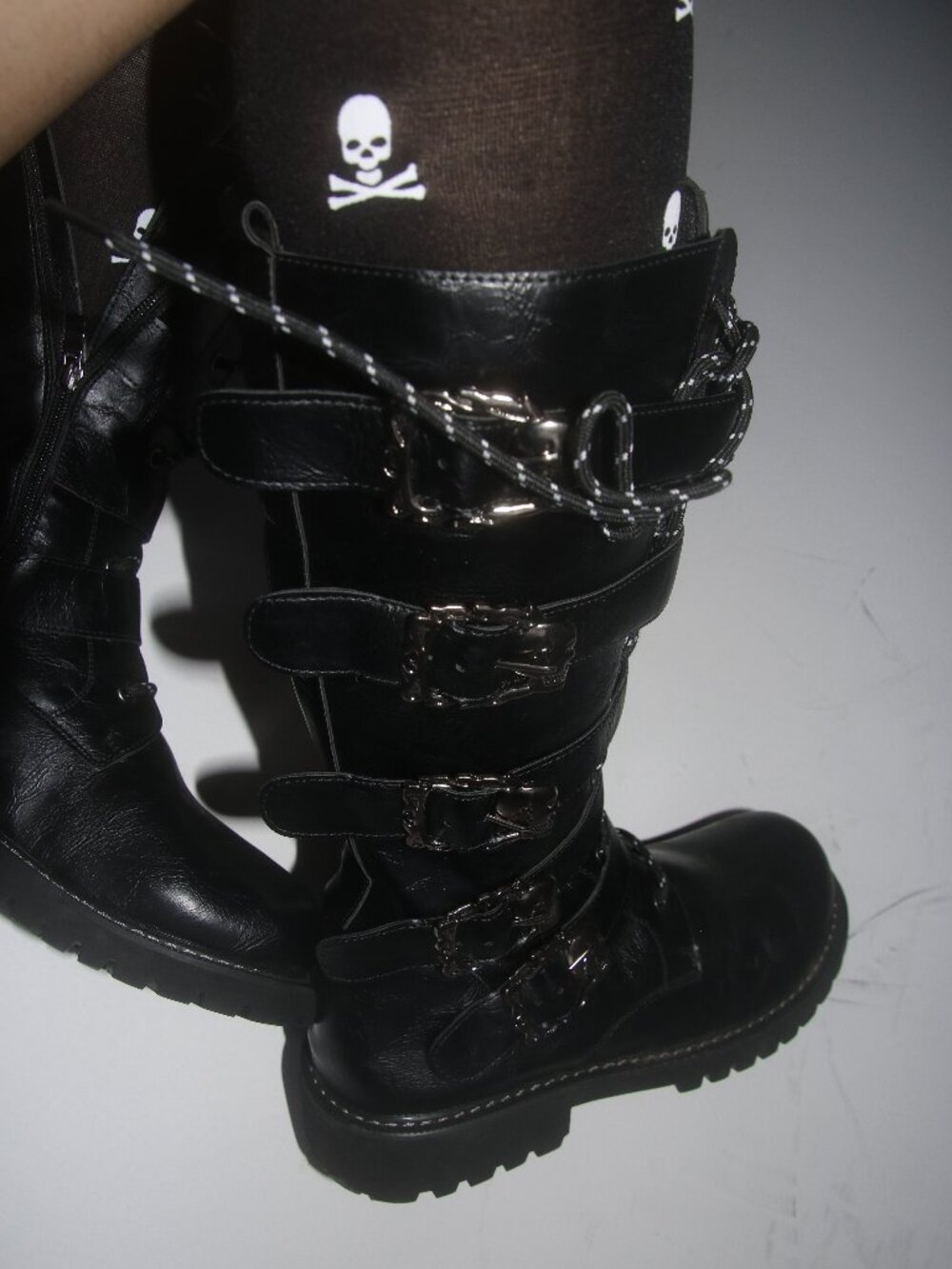 Black Buckle Combat Boots - Picture 4 of 4